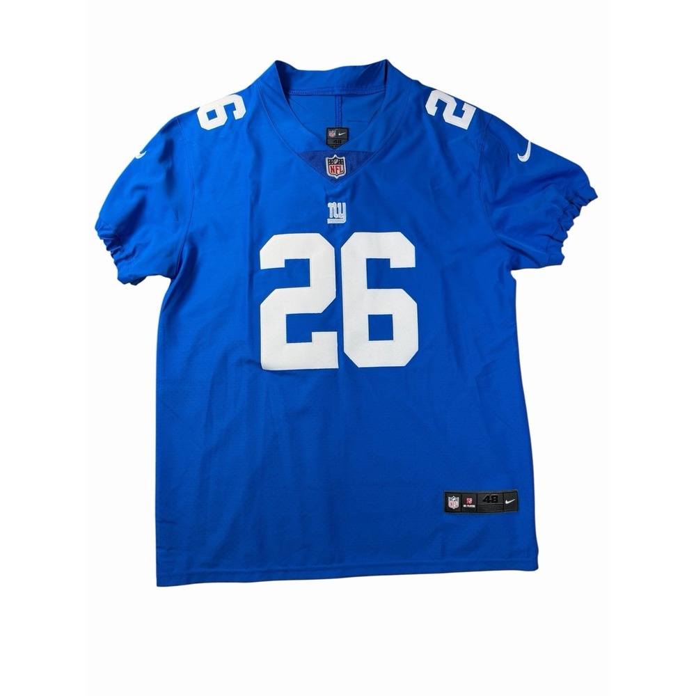 Nike NFL On Field Saquon Barkley #26 NY Giants Blue Stitched Jersey Size 48 Mens